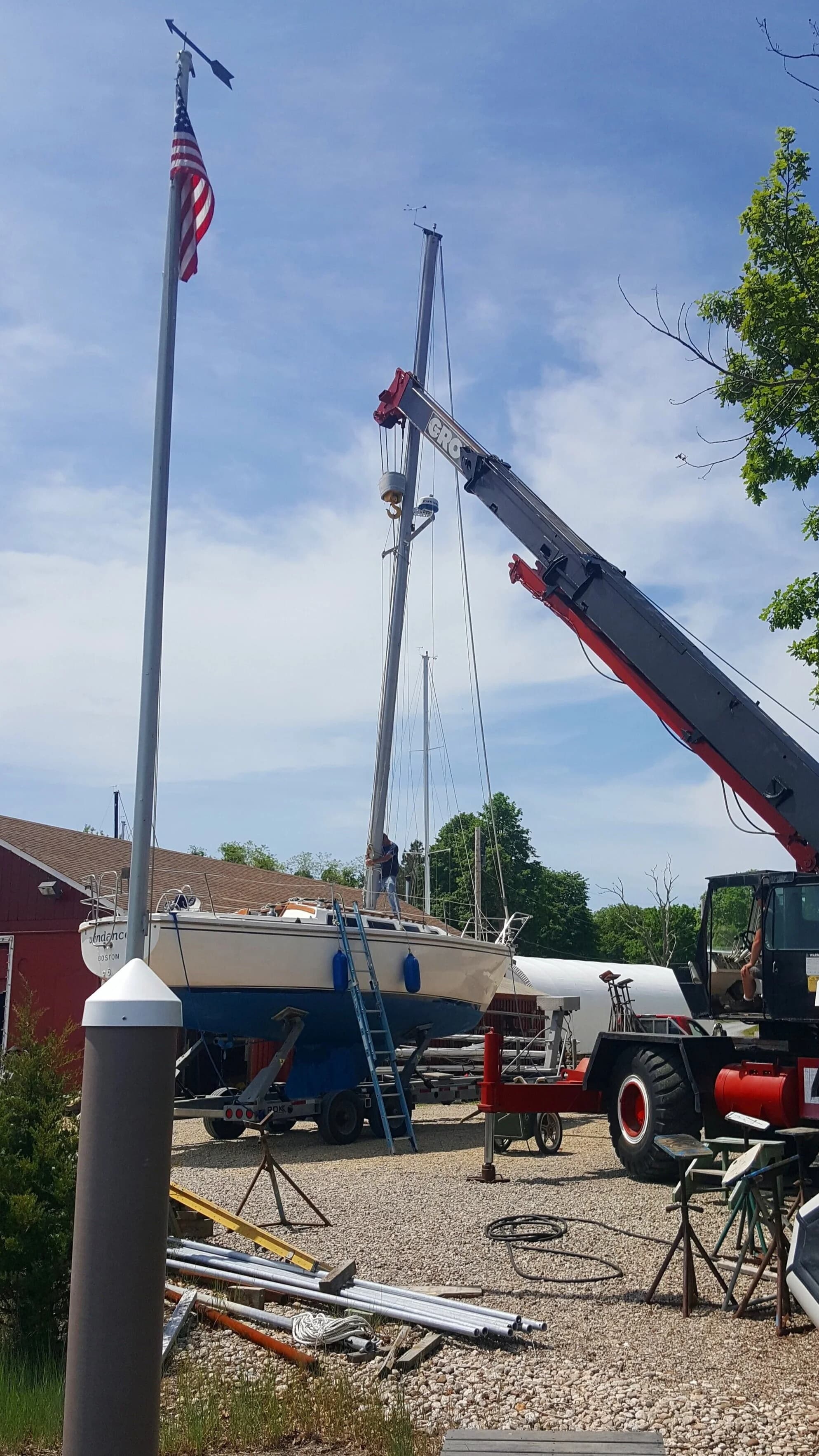 Docks and boats at Scallop Bay Marina on the Pocasset River